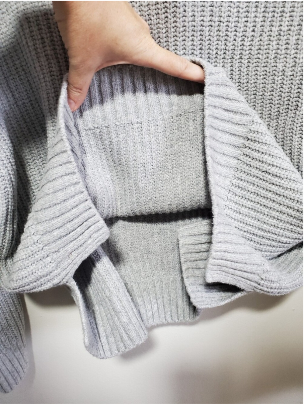 GAP Cashsoft Funnel Neck Oversized Sweater Grey Small Ribbed Knit Minimalist - Picture 8 of 13